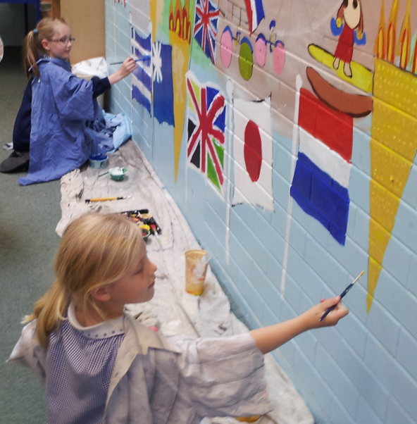 mural kids and flags 1 Flags